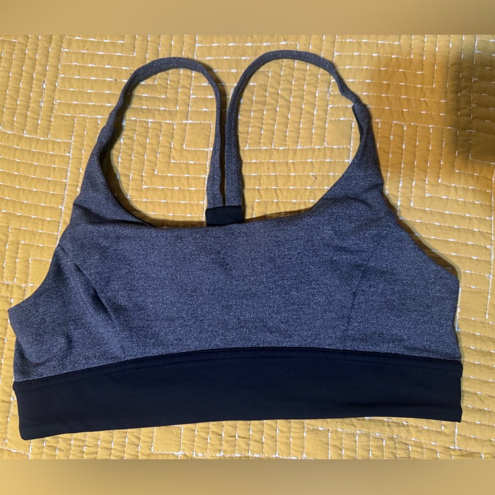 Gray and Black Lululemon Sports Bra